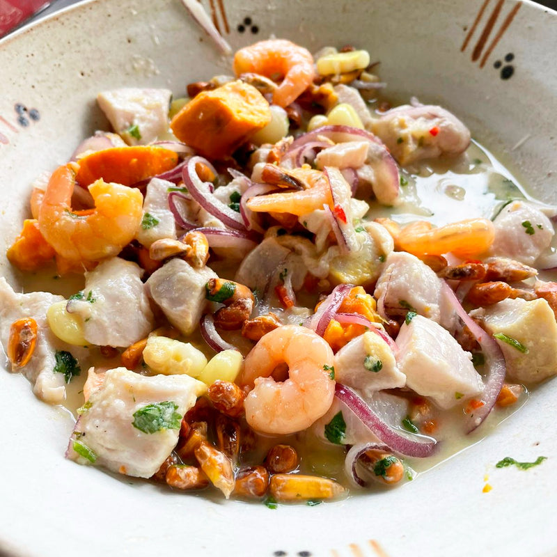 Ceviche Peruano Mixto Reineta y Camarón