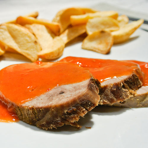 CARNE AL JUGO CON PAPAS ASADAS