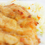 MILANESA DE POLLO CON ARROZ A LA ZANAHORIA