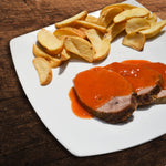 CARNE AL JUGO CON PAPAS ASADAS