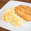 MILANESA DE POLLO CON ARROZ A LA ZANAHORIA