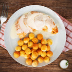 POLLO A LA HUANCAÍNA CON PAPAS DUQUESAS